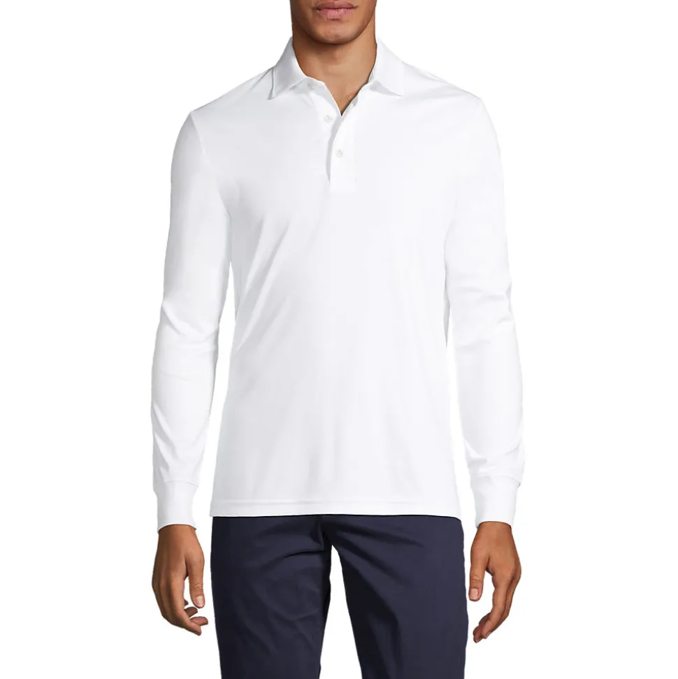 Supima Langarm-Polo für Herren, Classic Fit
