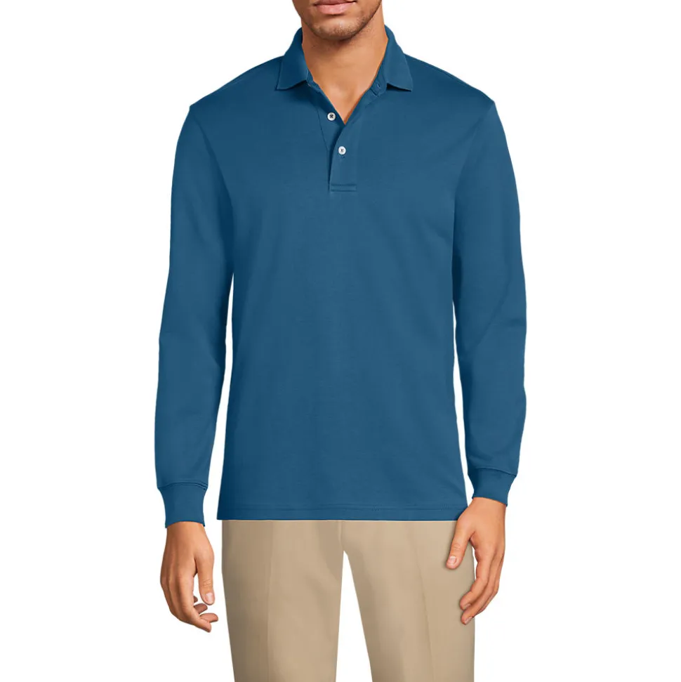 Supima Langarm-Polo für Herren, Classic Fit