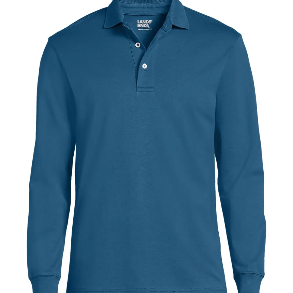 Supima Langarm-Polo für Herren, Classic Fit
