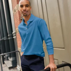 Supima Langarm-Polo für Herren, Classic Fit