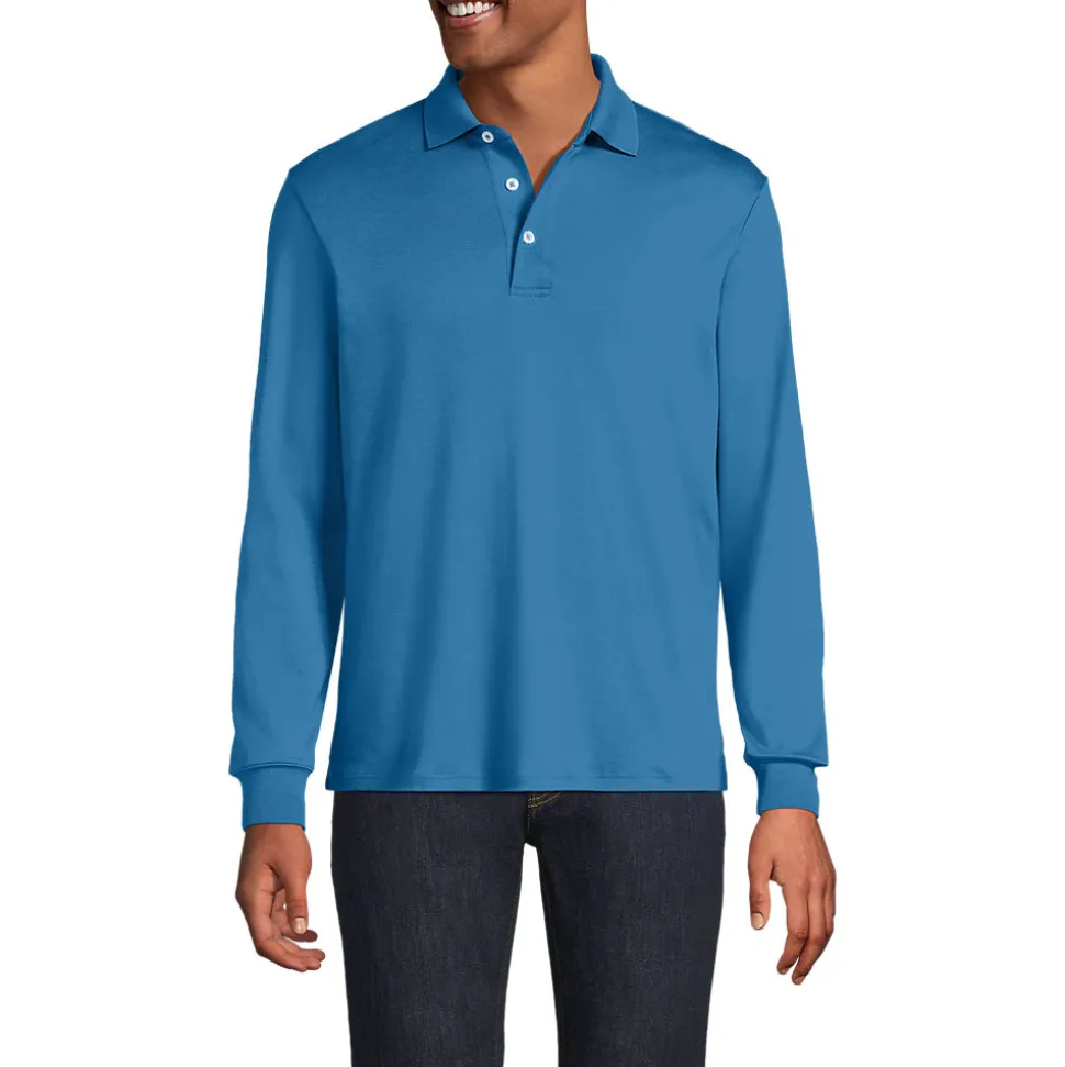 Supima Langarm-Polo für Herren, Classic Fit