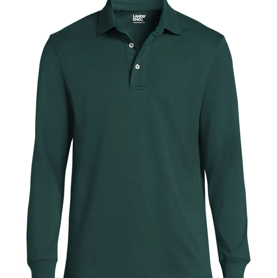 Supima Langarm-Polo für Herren, Classic Fit