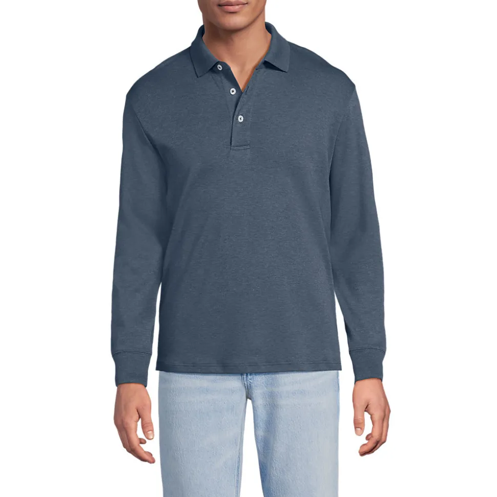 Supima Langarm-Polo für Herren, Classic Fit