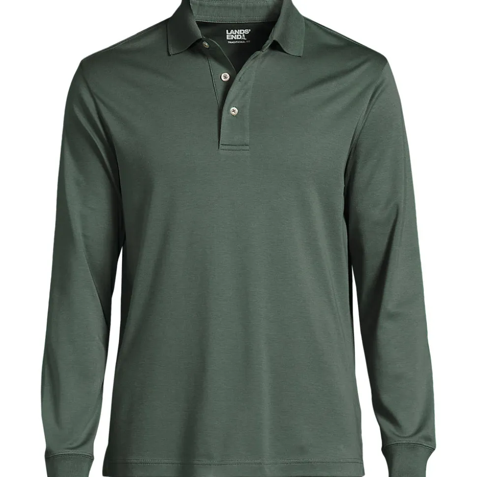 Supima Langarm-Polo für Herren, Classic Fit
