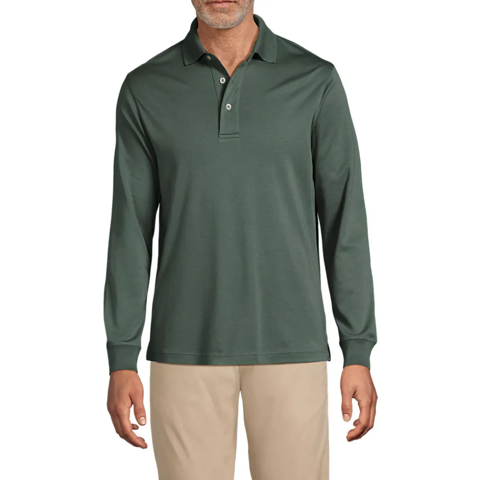 Supima Langarm-Polo für Herren, Classic Fit