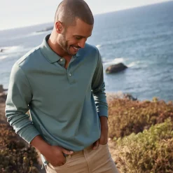 Supima Langarm-Polo für Herren, Classic Fit