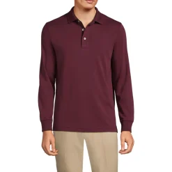 Supima Langarm-Polo für Herren, Classic Fit