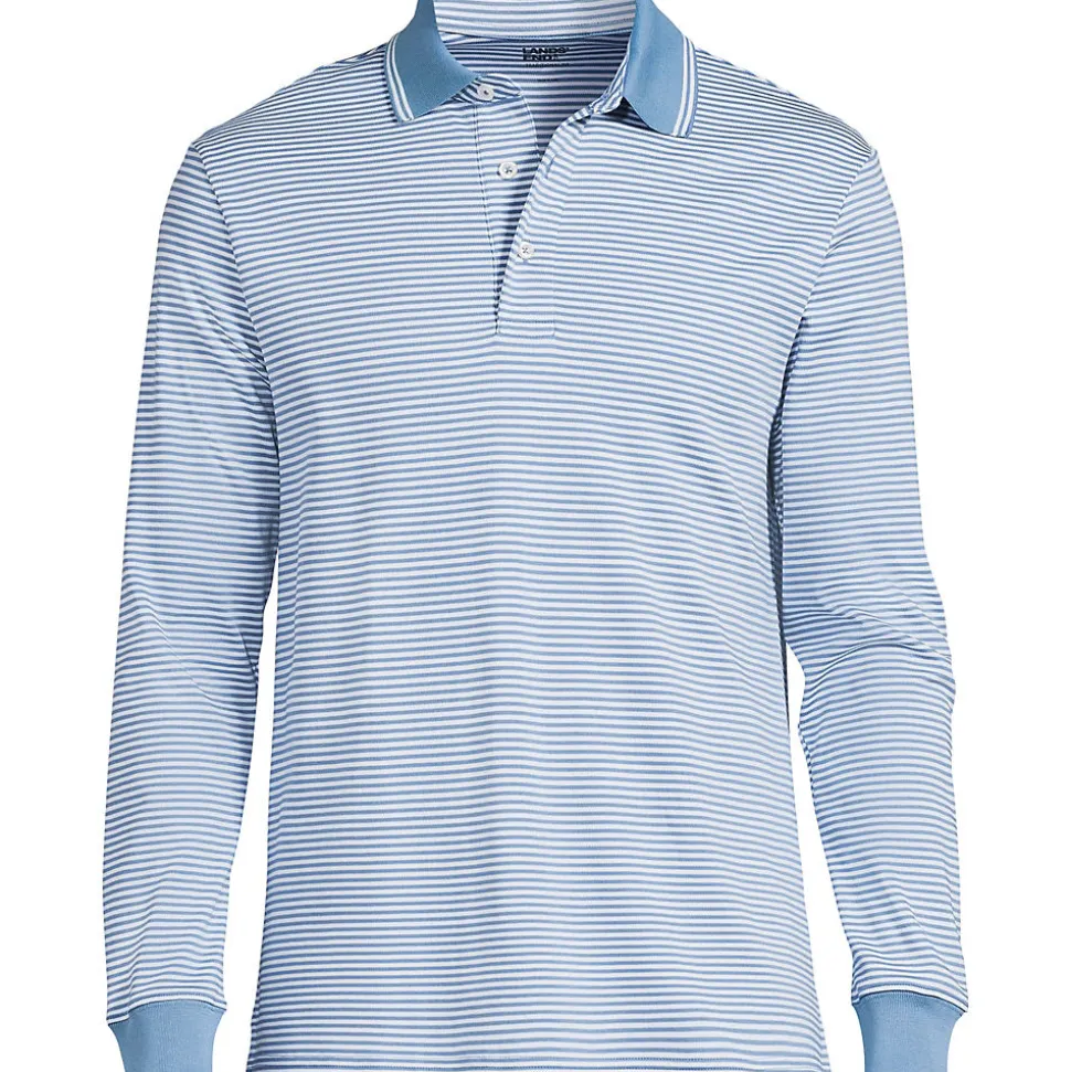Supima Langarm-Polo für Herren, Classic Fit