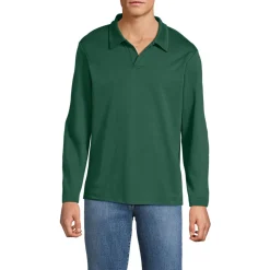 Supima Langarm-Poloshirt mit offenem Kragen für Herren