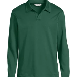 Supima Langarm-Poloshirt mit offenem Kragen für Herren