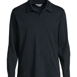 Supima Langarm-Poloshirt mit offenem Kragen für Herren