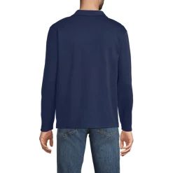 Supima Langarm-Poloshirt mit offenem Kragen für Herren