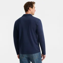 Supima Langarm-Poloshirt mit offenem Kragen für Herren