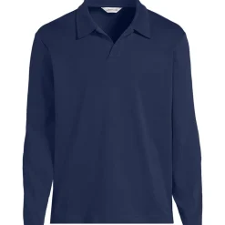 Supima Langarm-Poloshirt mit offenem Kragen für Herren