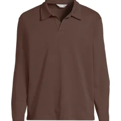 Supima Langarm-Poloshirt mit offenem Kragen für Herren