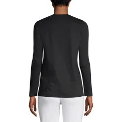 Supima® Langarm-Shirt mit V-Ausschnitt für Damen