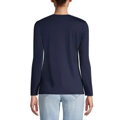 Supima® Langarm-Shirt mit V-Ausschnitt für Damen