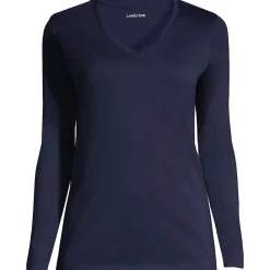 Supima® Langarm-Shirt mit V-Ausschnitt für Damen