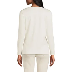 Supima® Langarm-Shirt mit V-Ausschnitt für Damen