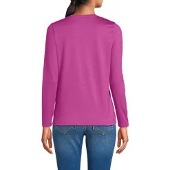 Supima® Langarm-Shirt mit V-Ausschnitt für Damen