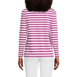 Supima® Langarm-Shirt mit V-Ausschnitt für Damen