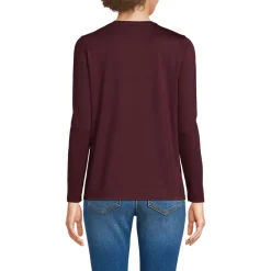 Supima® Langarm-Shirt mit V-Ausschnitt für Damen