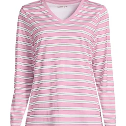 Supima® Langarm-Shirt mit V-Ausschnitt für Damen