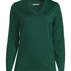 Supima® Langarm-Shirt mit V-Ausschnitt für Damen