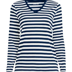 Supima® Langarm-Shirt mit V-Ausschnitt für Damen