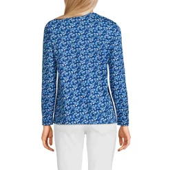Supima® Langarm-Shirt mit V-Ausschnitt für Damen