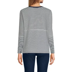 Supima® Langarm-Shirt mit V-Ausschnitt für Damen