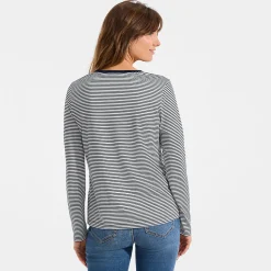 Supima® Langarm-Shirt mit V-Ausschnitt für Damen