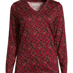 Supima® Langarm-Shirt mit V-Ausschnitt für Damen