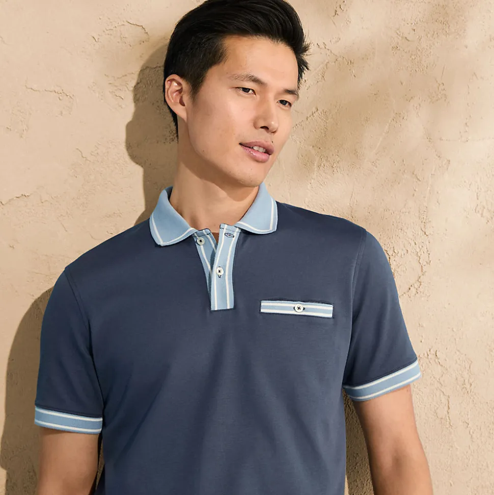 Supima Poloshirt mit Brusttasche für Herren