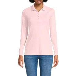 Supima-Poloshirt mit langen Ärmeln für Damen