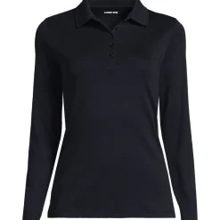 Supima-Poloshirt mit langen Ärmeln für Damen