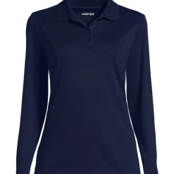 Supima-Poloshirt mit langen Ärmeln für Damen