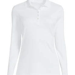 Supima-Poloshirt mit langen Ärmeln für Damen