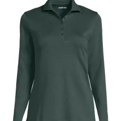 Supima-Poloshirt mit langen Ärmeln für Damen