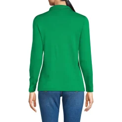 Supima-Poloshirt mit langen Ärmeln für Damen