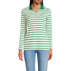 Supima-Poloshirt mit langen Ärmeln für Damen