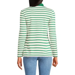 Supima-Poloshirt mit langen Ärmeln für Damen