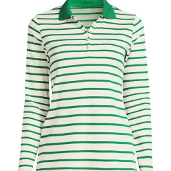 Supima-Poloshirt mit langen Ärmeln für Damen