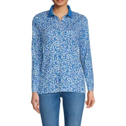 Supima-Poloshirt mit langen Ärmeln für Damen