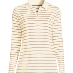 Supima-Poloshirt mit langen Ärmeln für Damen