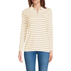 Supima-Poloshirt mit langen Ärmeln für Damen