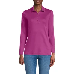 Supima-Poloshirt mit langen Ärmeln für Damen