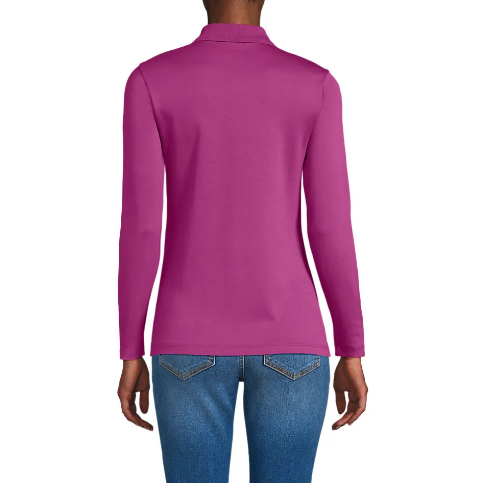 Supima-Poloshirt mit langen Ärmeln für Damen