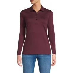 Supima-Poloshirt mit langen Ärmeln für Damen