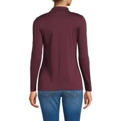 Supima-Poloshirt mit langen Ärmeln für Damen